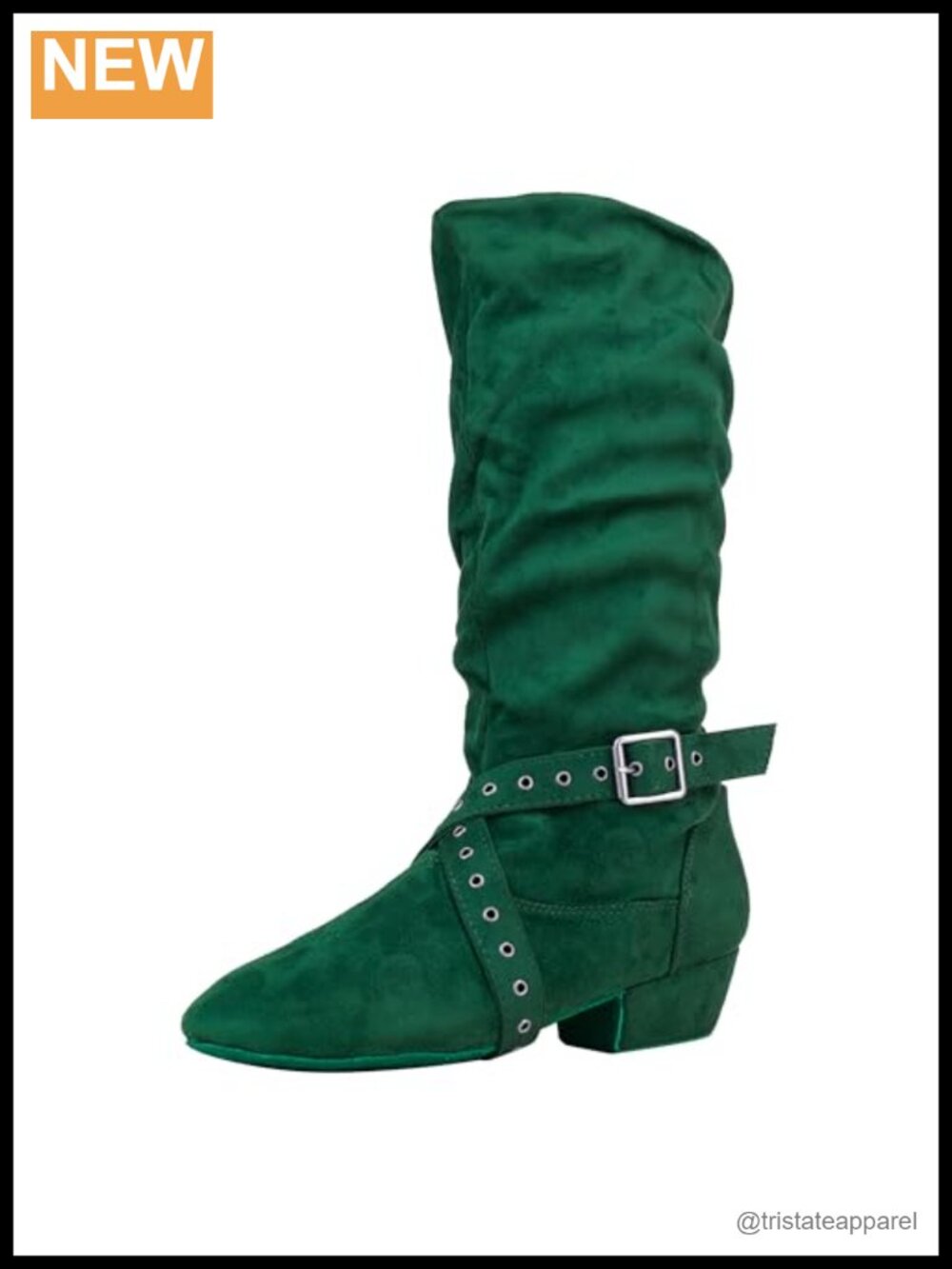 Women's Suede Leather Sole Ballroom Dance Boots 1.5in Heel